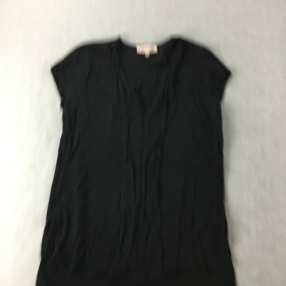 Diana Ferrari Womens T-Shirt Size 10 Black Short Sleeve Top