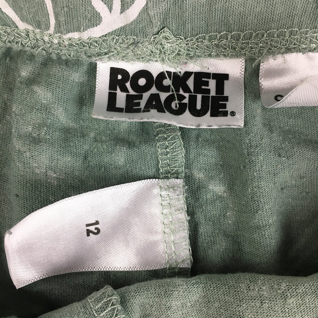 Rocket League Kids Boys Shorts Size 12 Green Logo Pattern Videogame