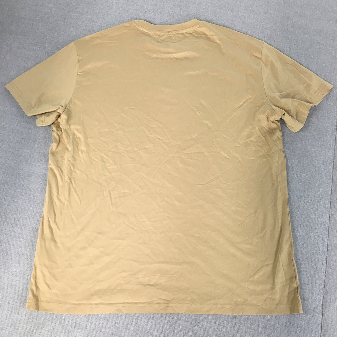 H&M Mens T-Shirt Size L Yellow Short Sleeve Crew Neck Tee