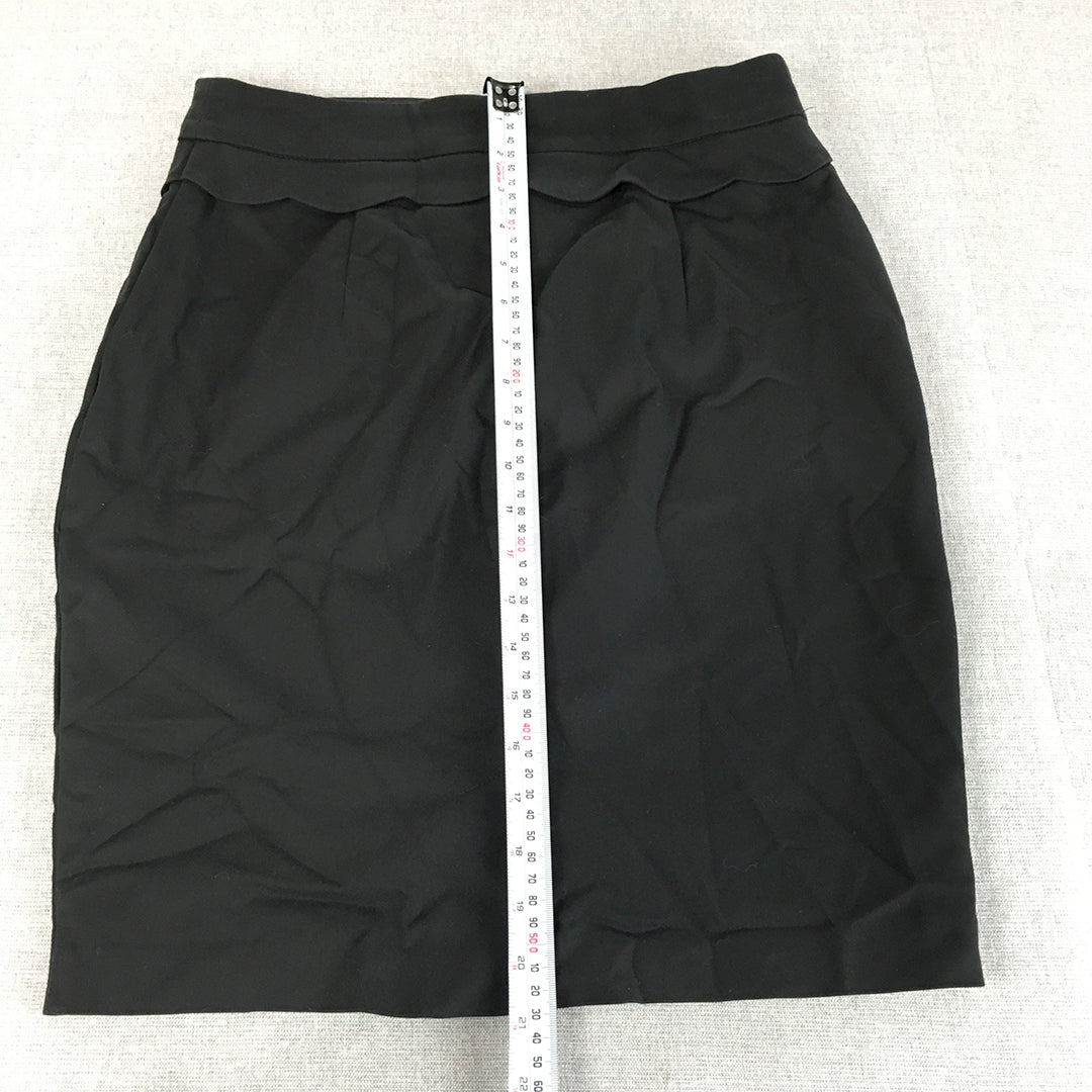 Portmans Womens Pencil Skirt Size 10 Black Straight