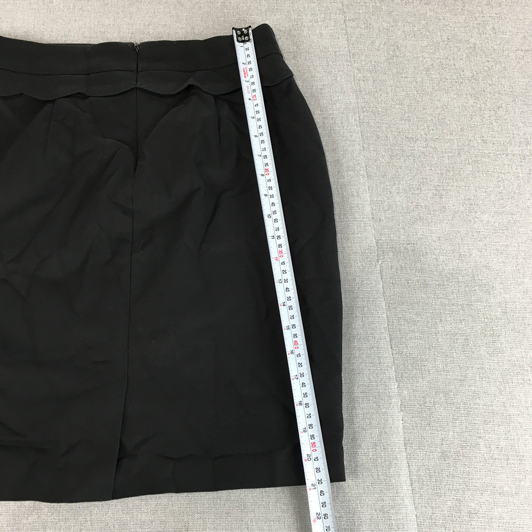 Portmans Womens Pencil Skirt Size 10 Black Straight