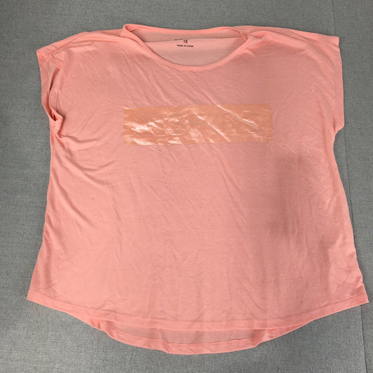 Autograph Active Womens T-Shirt Size 18 Pink Short Sleeve Top