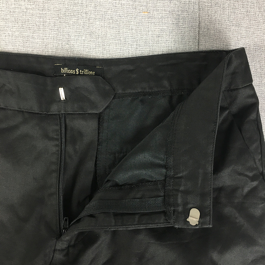 Billions & Trillions Womens Bermuda Shorts Size 8 Black Waxed