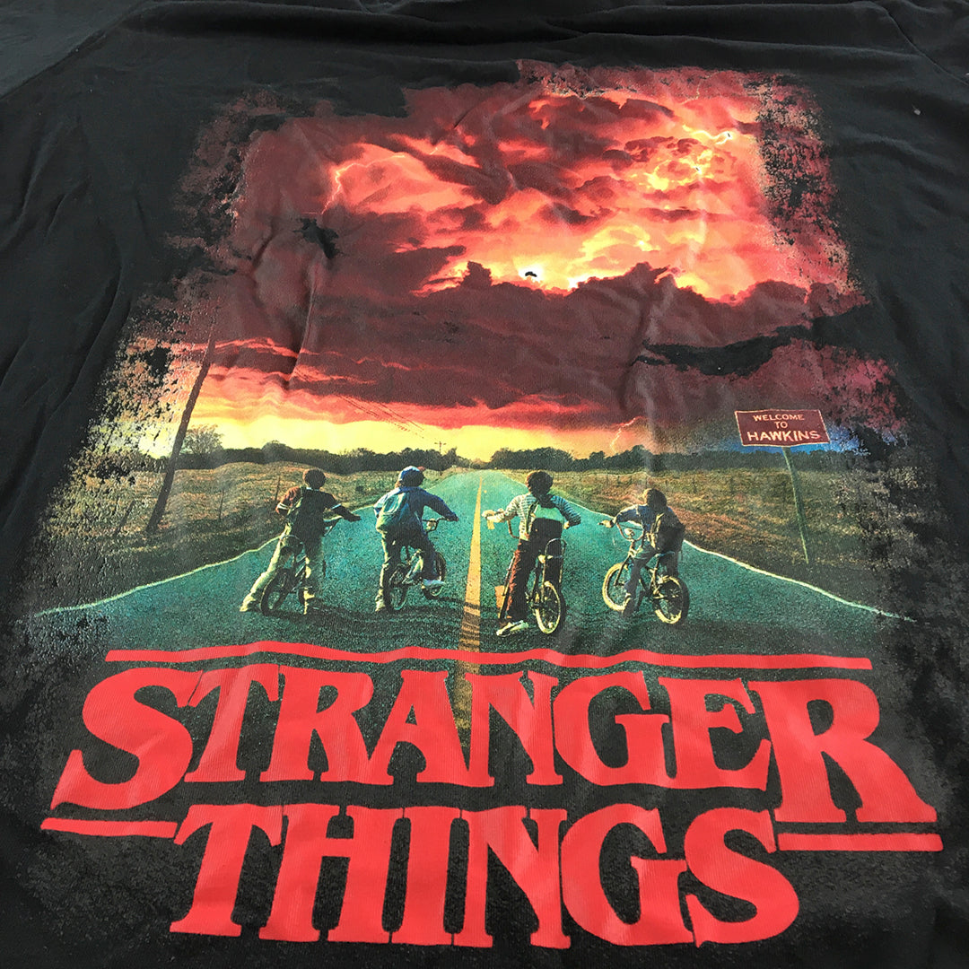 Stranger Things Womens T-Shirt Size 26 Black Netflix TV Series Top