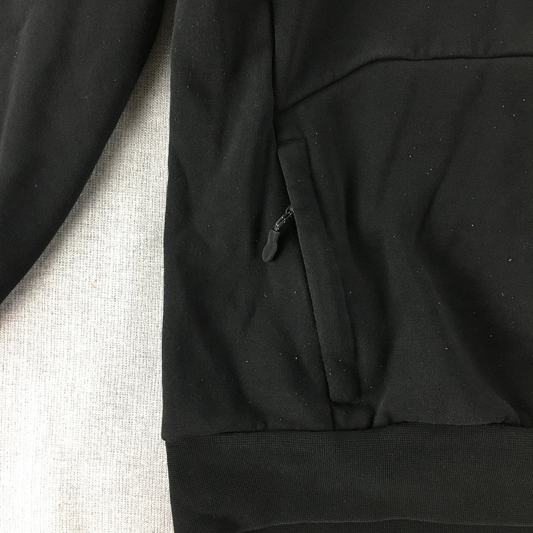 H&M Sport Mens Hoodie Sweater Size M Black Zip Pockets Pullover Jumper