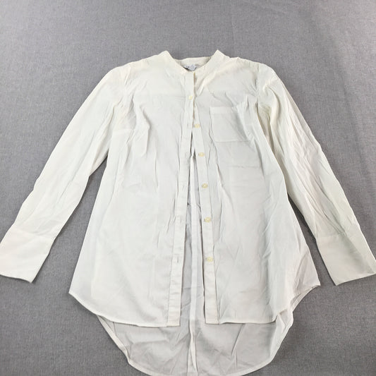 Calvin Klein Womens Top Size S White Long Sleeve Button-Up Shirt