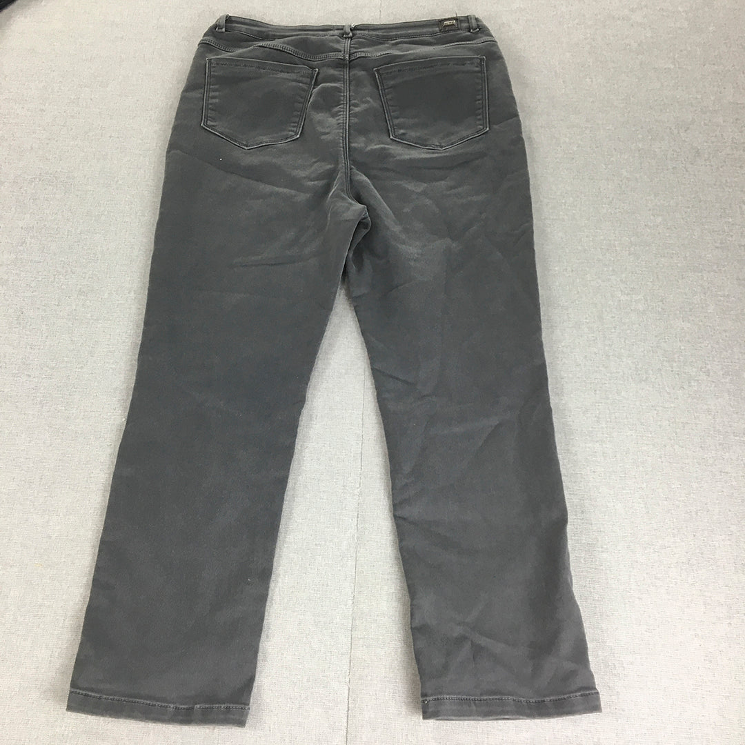 Imelda Jeans Womens Size 32 Grey Straight Leg Denim Pockets