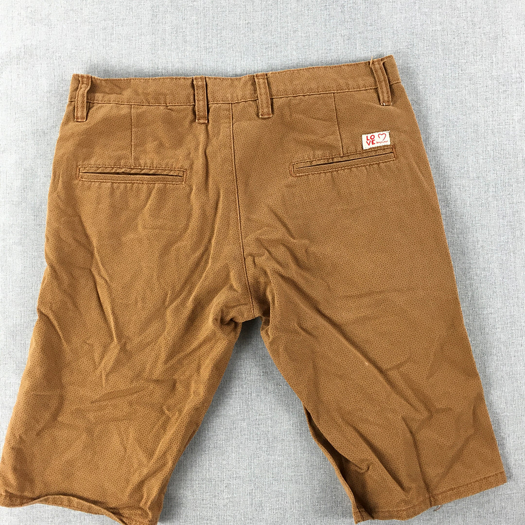 Being Human Mens Chino Shorts Size L Brown Skinny Pockets Casual Walking