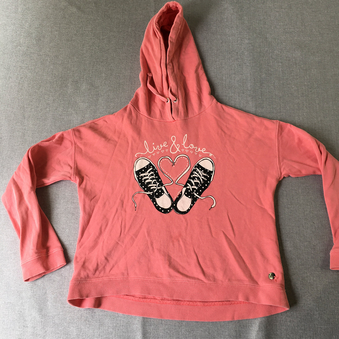 Eve's Sister Kids Girls Hoodie Sweater Size 12 Pink Shoes Pullover Jumper