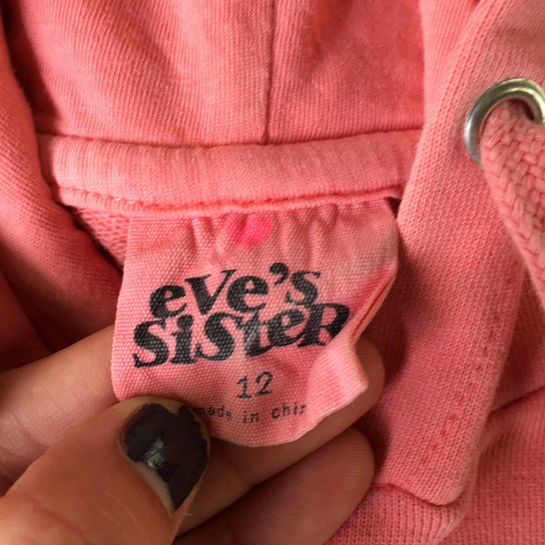 Eve's Sister Kids Girls Hoodie Sweater Size 12 Pink Shoes Pullover Jumper