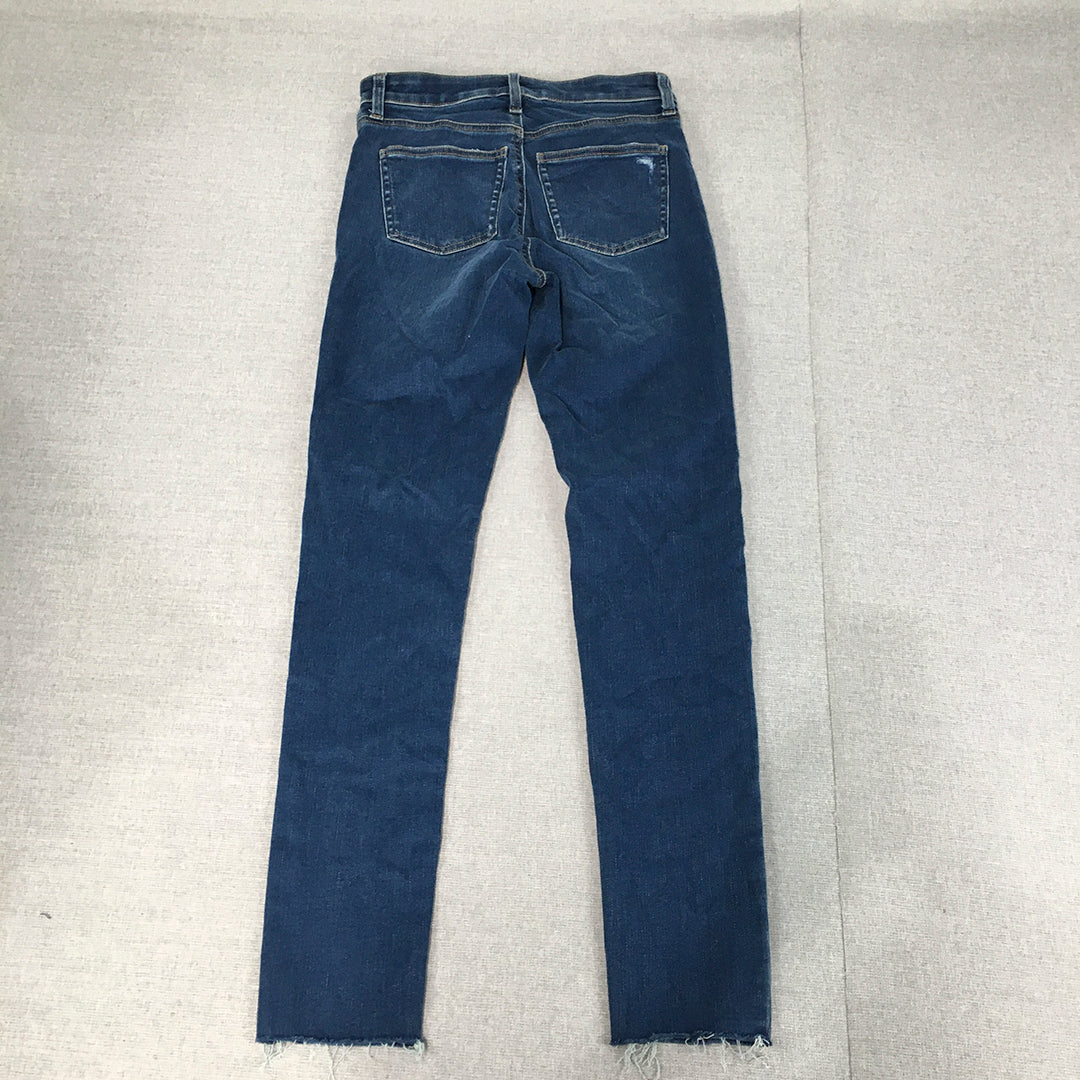 Uniqlo Womens Skinny Jeans Size 24 Blue Dark Wash Stretch Fabric Denim