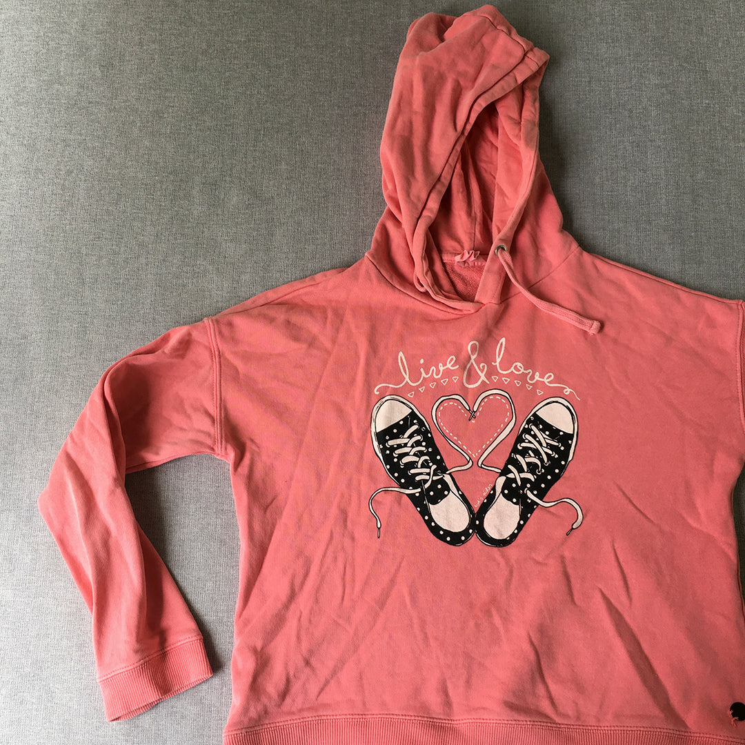 Eve's Sister Kids Girls Hoodie Sweater Size 12 Pink Shoes Pullover Jumper