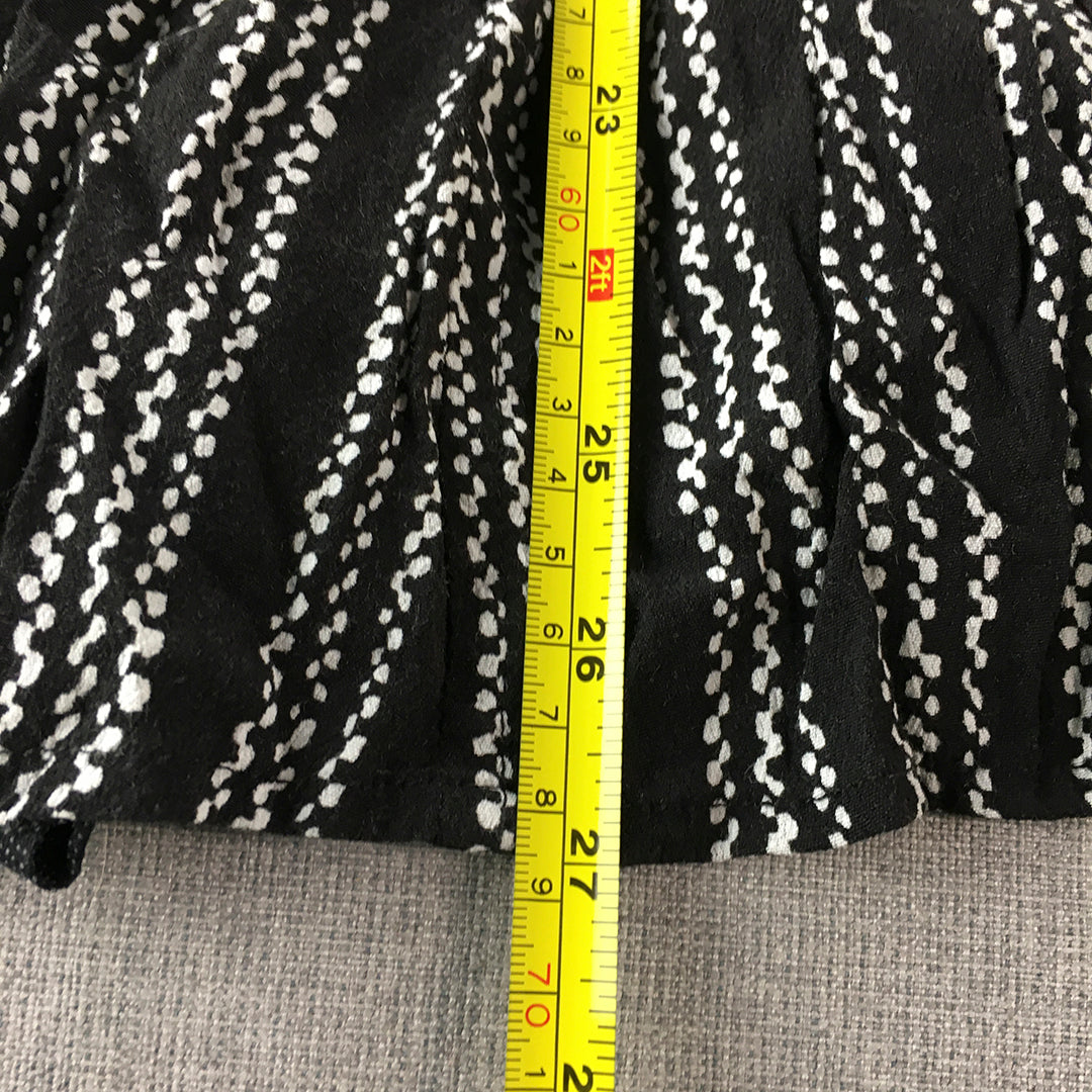 French Connection Womens A-Line Skirt Size 6 Black Striped Midi