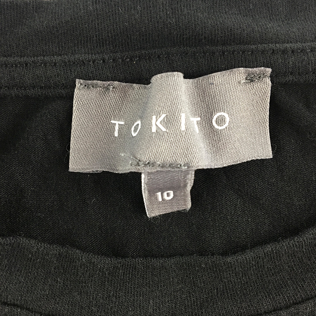 Tokito Womens Top Size 10 Black Short Sleeve Shirt