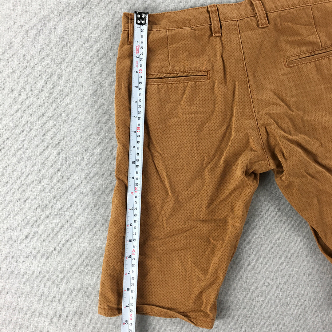 Being Human Mens Chino Shorts Size L Brown Skinny Pockets Casual Walking