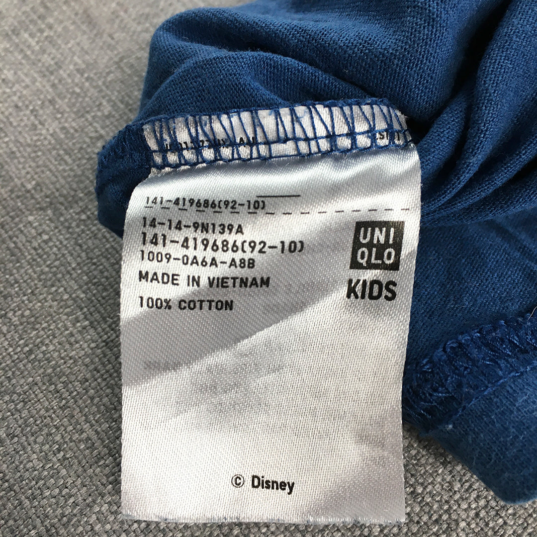 Uniqlo x Disney Kids Boys T-Shirt Size 7 - 8 Years Blue Pocket Donald Duck