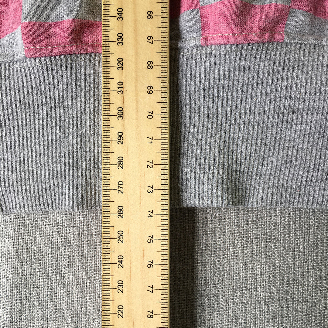 All About Eve Womens Sweater Size 10 Pink Grey Logo Hoodie Pullover Jumper