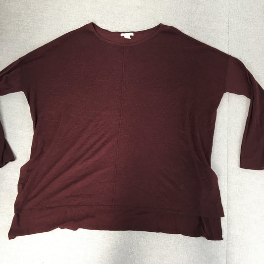 H&M Mens Knit Sweater Size L Maroon Red Crew Neck Lightweight Jumper