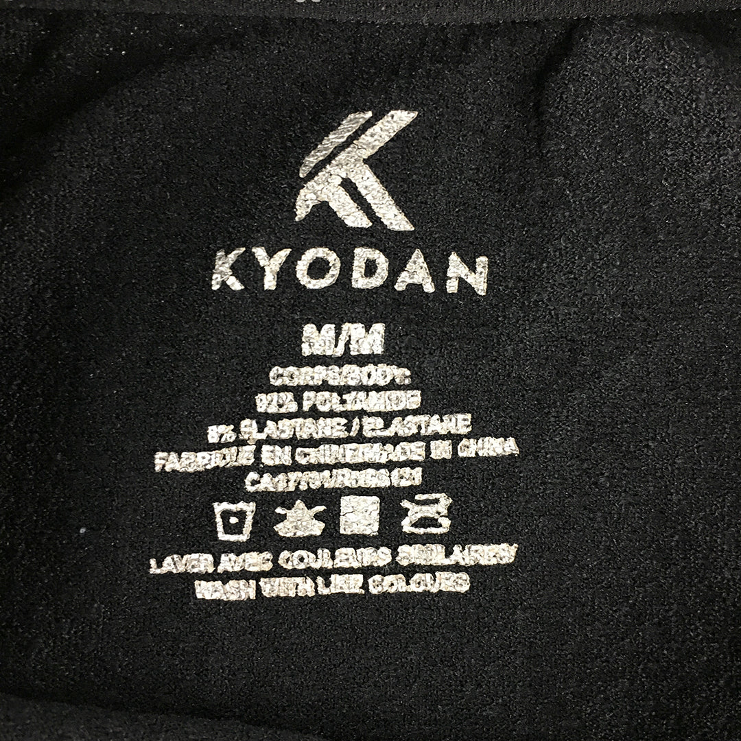 Kyodan Mens T-Shirt Size M Black Athletic Running Gym Short Sleeve Stretch