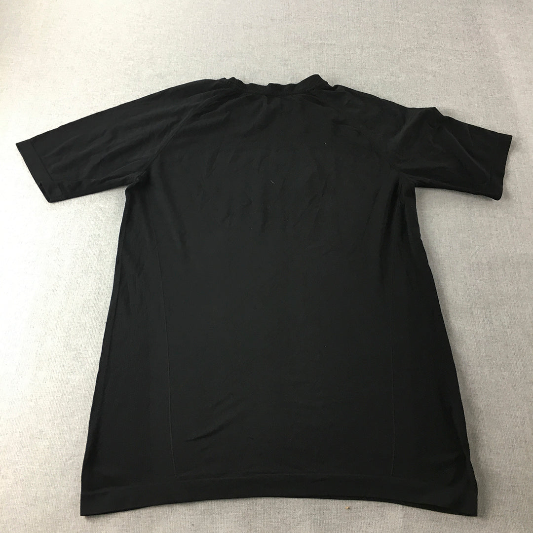 Kyodan Mens T-Shirt Size M Black Athletic Running Gym Short Sleeve Stretch