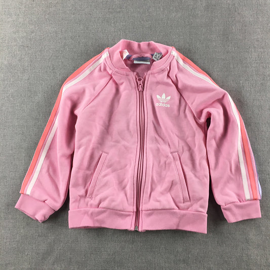 Adidas Kids Girls Jacket Size 18 - 24 Months (2) Toddler Baby Pink Trefoil Logo