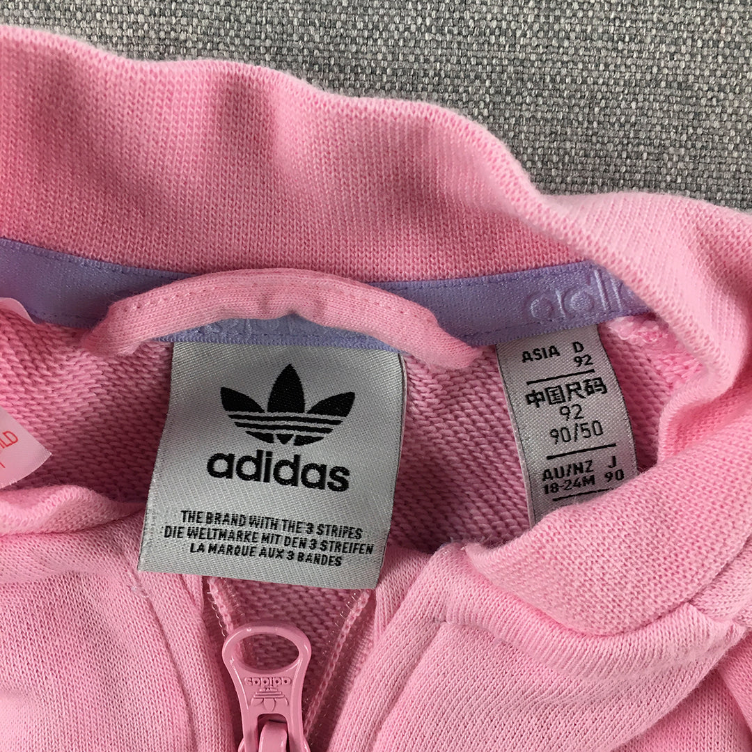 Adidas Kids Girls Jacket Size 18 - 24 Months (2) Toddler Baby Pink Trefoil Logo