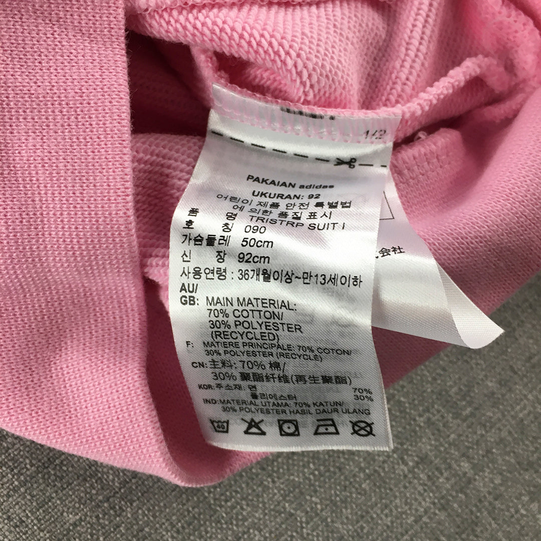 Adidas Kids Girls Jacket Size 18 - 24 Months (2) Toddler Baby Pink Trefoil Logo