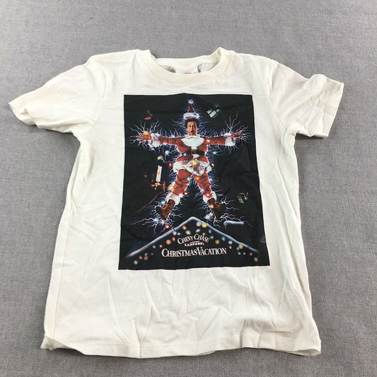 National Lampoon's Christmas Vacation Kids Boys T-Shirt Size 7 White Chevy Chase