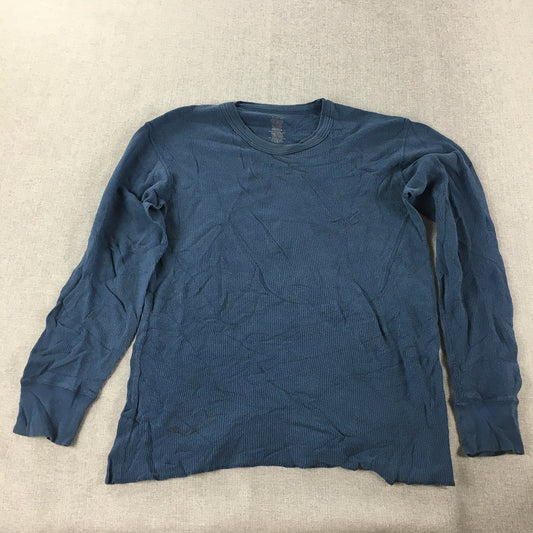 Covington Womens Thermal Shirt Size M Blue Knit Crew Neck Pullover