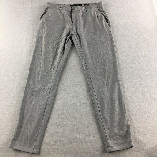 Zara Mens Chino Pants Size 32 Grey Pockets Straight Leg Trousers