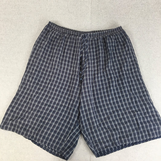 Vintage Miladys Womens Shorts Size L Blue Checkered Elastic Waist