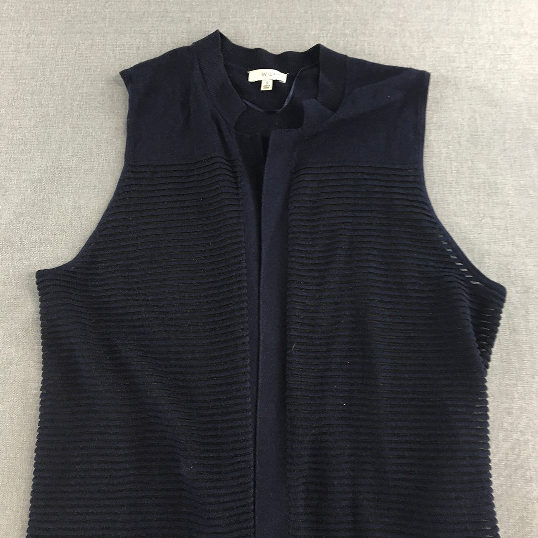 W Lane Womens Dress Size S Navy Blue Knit Stretch Fabric Sleeveless