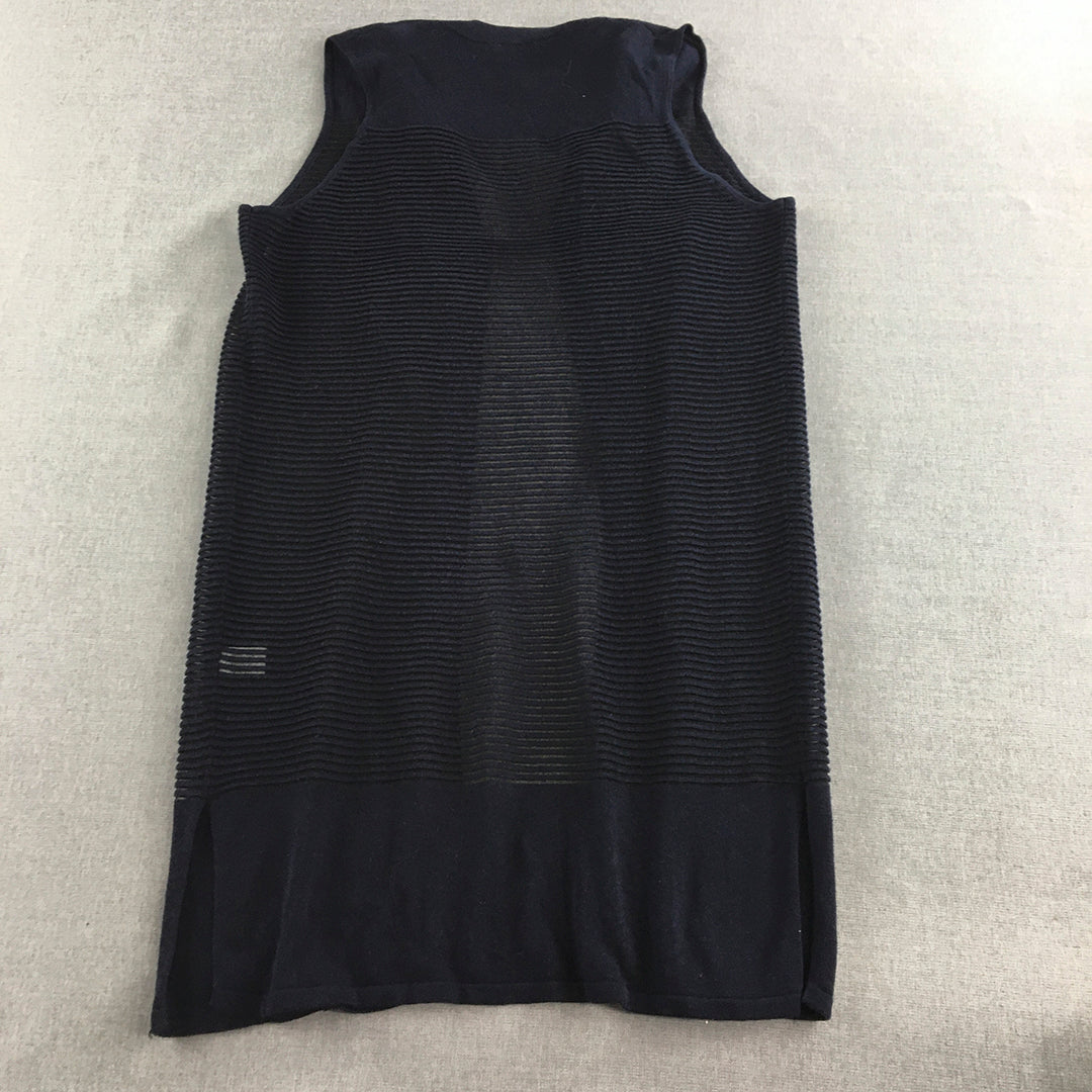 W Lane Womens Dress Size S Navy Blue Knit Stretch Fabric Sleeveless