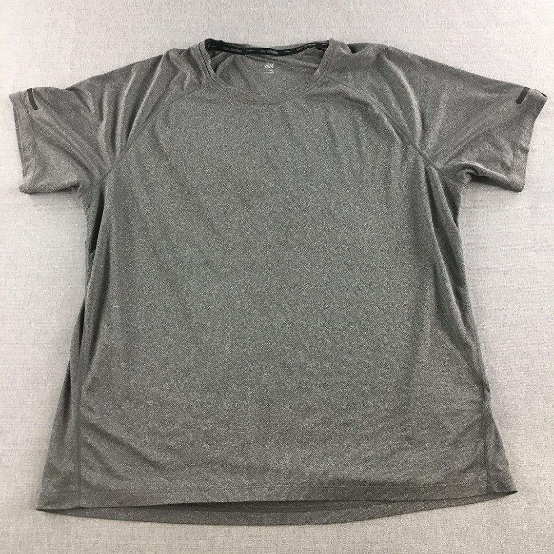 H&M Sport Mens T-Shirt Size XL Grey Short Sleeve Athletic