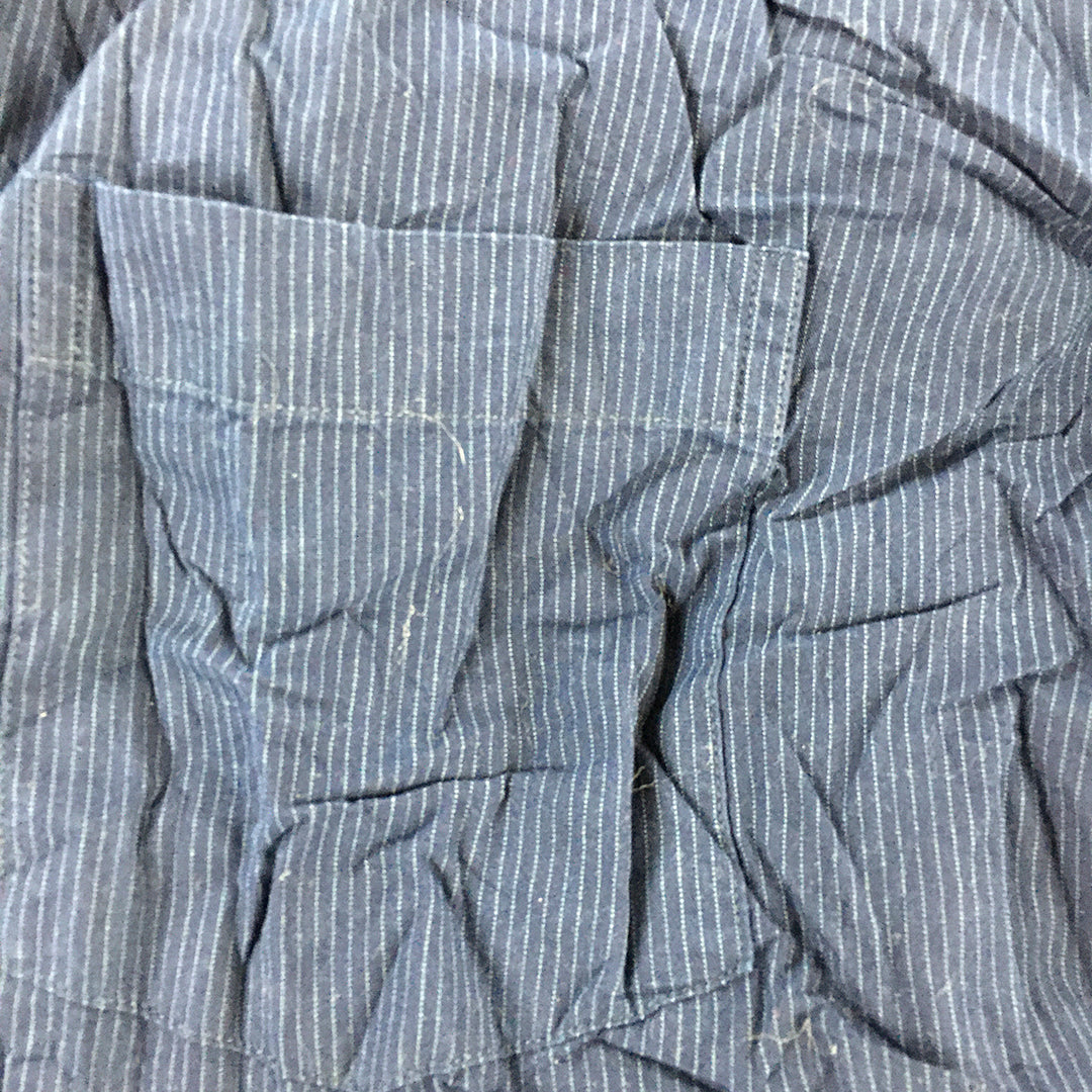 Bill Blass Mens Shirt Size L Blue Striped Long Sleeve Button-Up