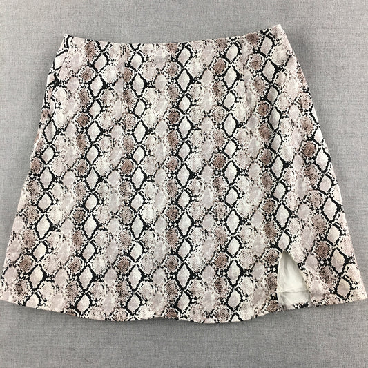 Luck & Trouble Womens Mini Skirt Size 10 Purple White Snakeskin Pattern