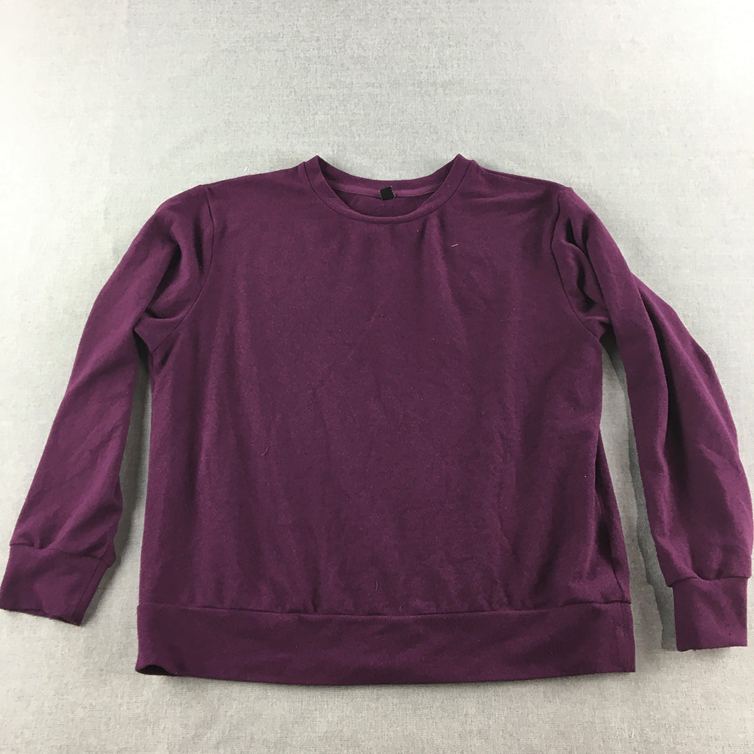 Uniqlo Womens Knit Sweater Size M Purple Crew Neck Pullover Jumper