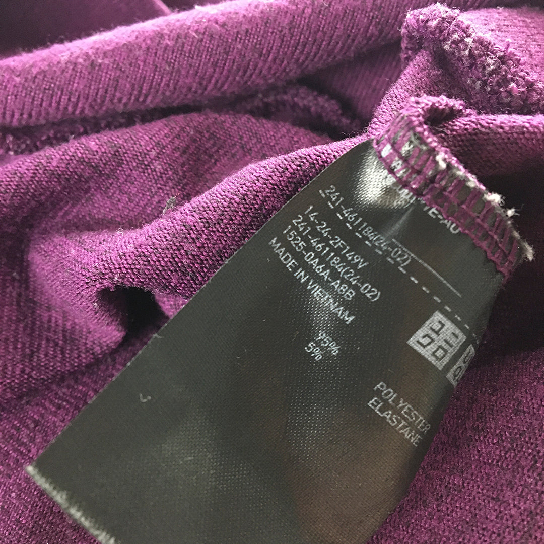 Uniqlo Womens Knit Sweater Size M Purple Crew Neck Pullover Jumper