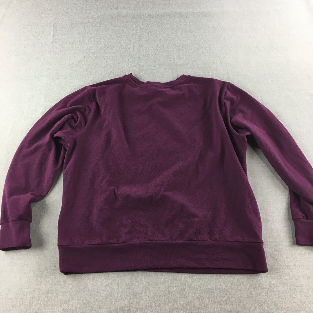 Uniqlo Womens Knit Sweater Size M Purple Crew Neck Pullover Jumper