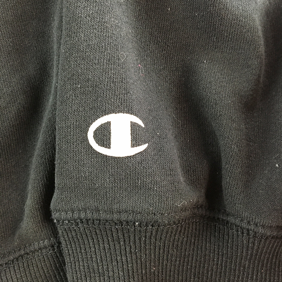 Champion Mens Sweater Size S Black Big Logo Crew Neck Jumper