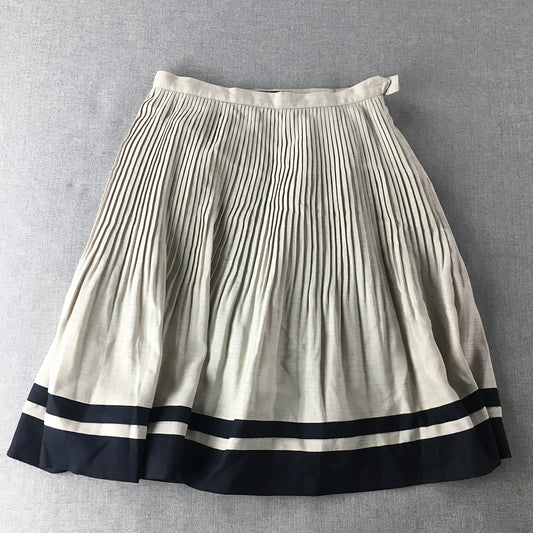 Interplanet Womens Pleated Skirt Size 36 EU White A-Line