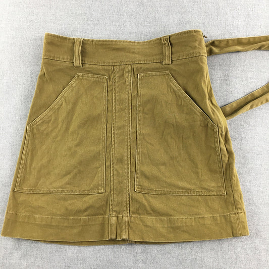 Seed Heritage Womens Denim Skirt Size 8 Brown Mini Belted