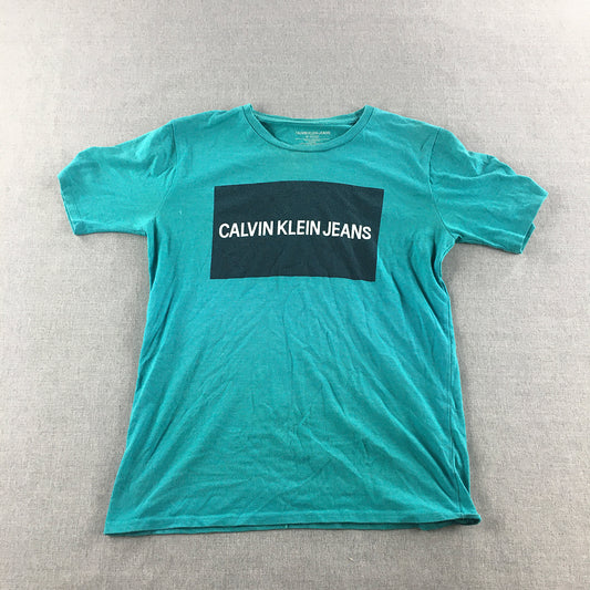 Calvin Klein Jeans Kids Boys T-Shirt Youth Size M (10 - 12) Blue Logo Tee