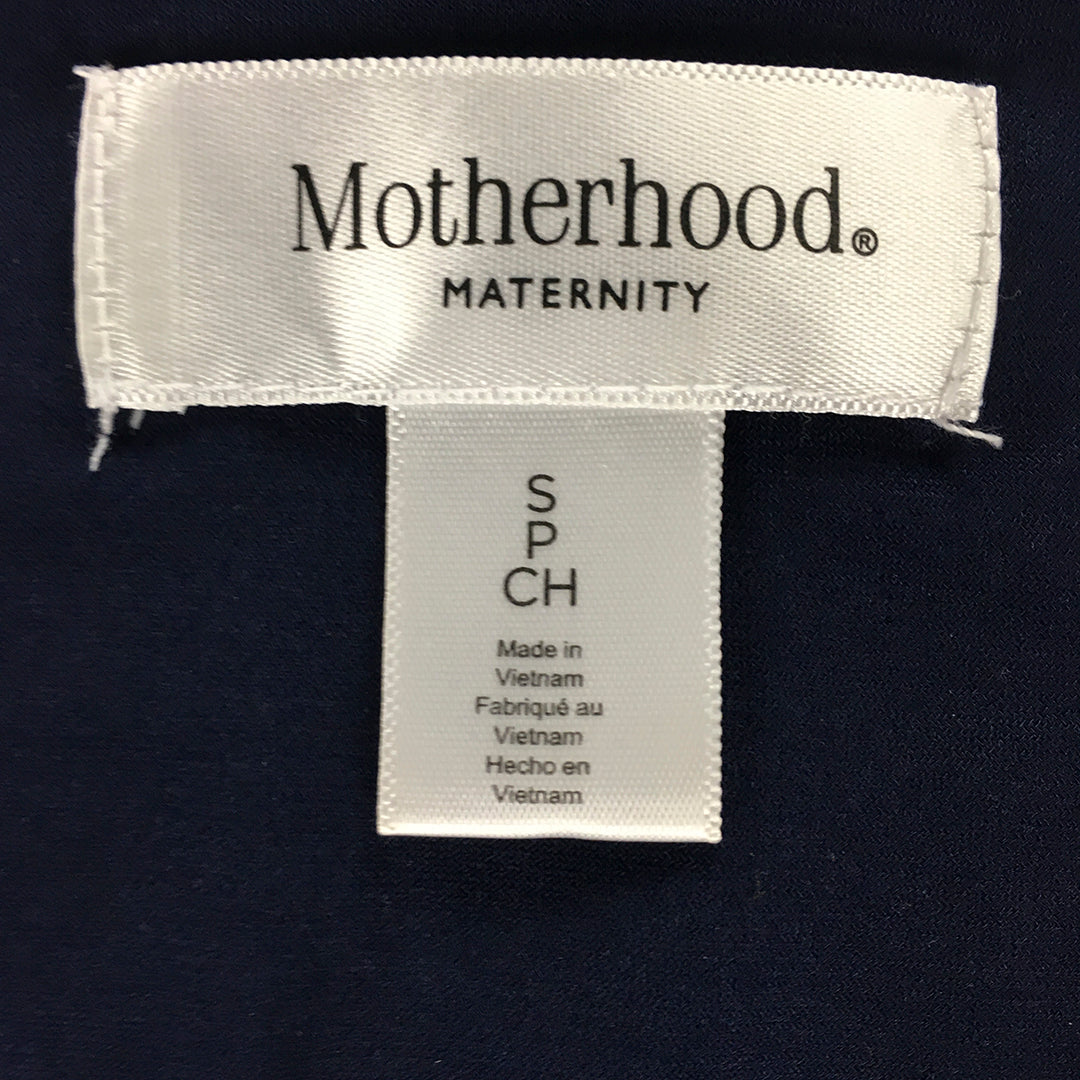 Motherhood Maternity Womens Dress Size S Blue Short Sleeve Tie-Up Stretch