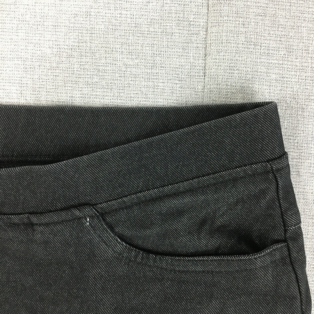 Dindin Womens Legging Skinny Jeans Size 32 Black Stretch Fabric Denim