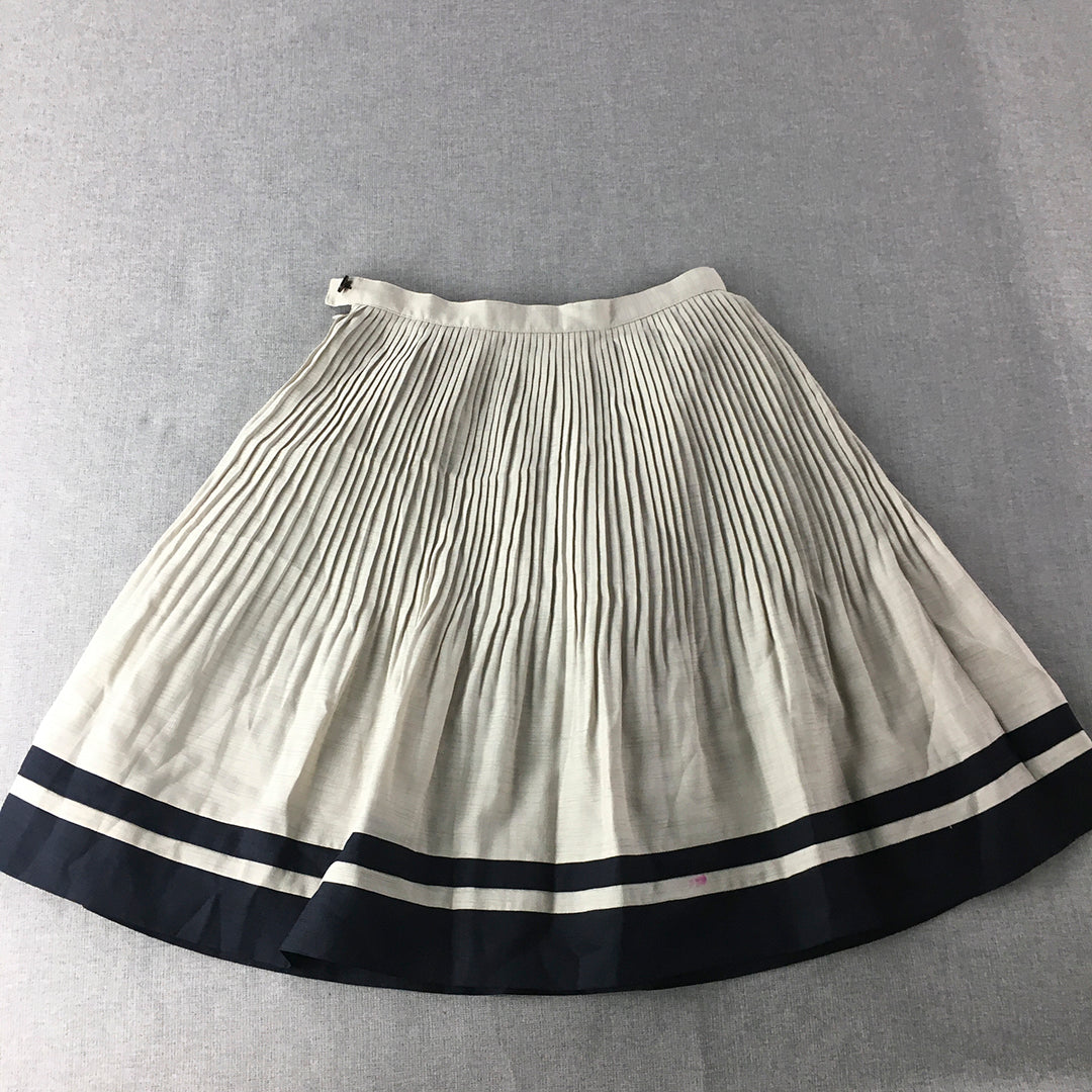 Interplanet Womens Pleated Skirt Size 36 EU White A-Line