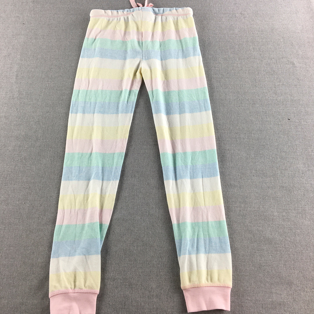 Peter Alexander Jnr Kids Girls Sleep Pants Size 12 Blue Pink Striped Pajama