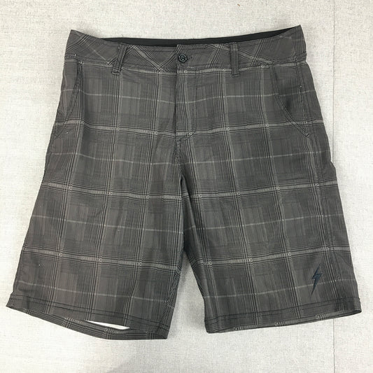 Bolt Mens Shorts Size 34 Grey Checkered Pockets Casual