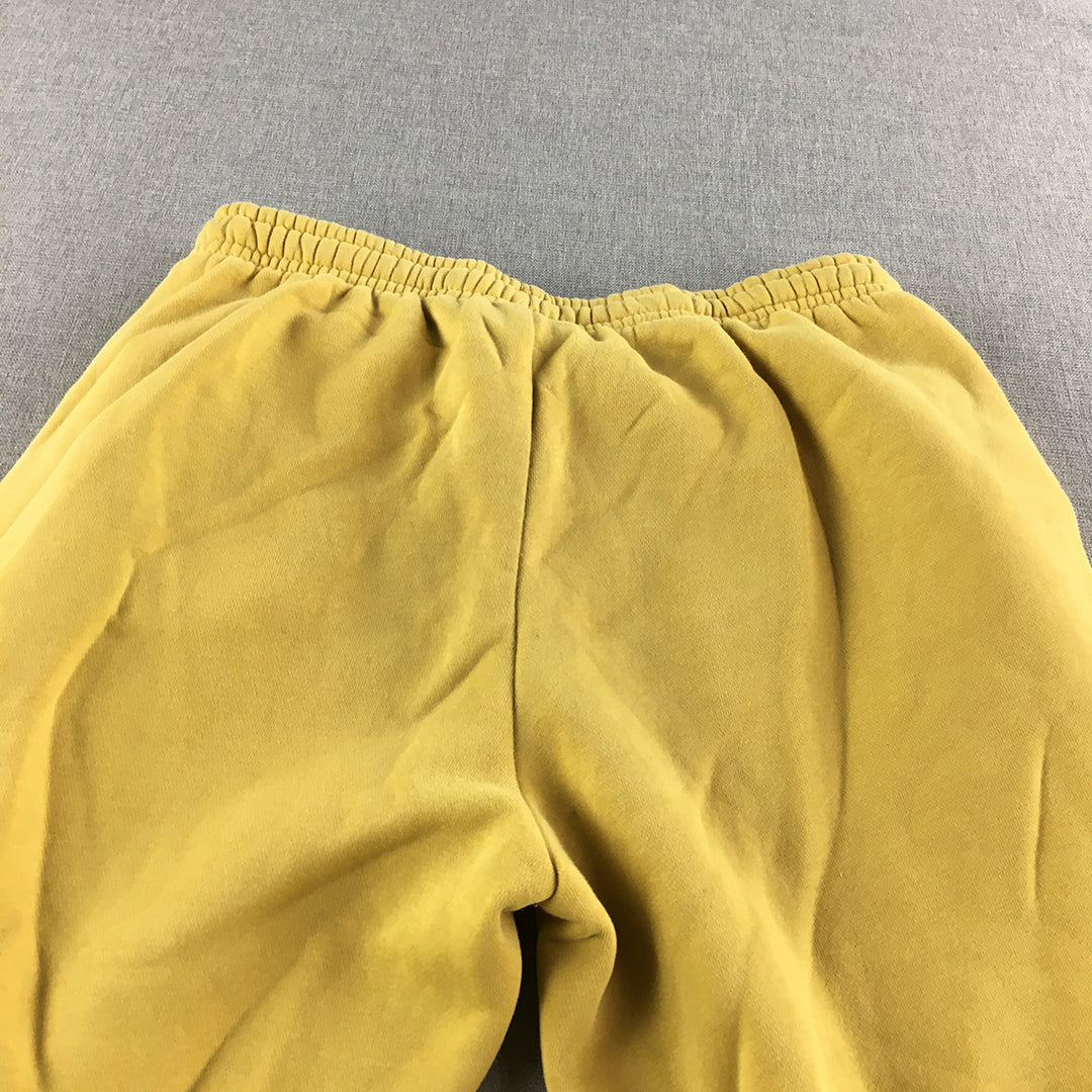 FILA Kids Boys Tracksuit Pants Size 12 Yellow Logo Pockets Drawstring Jogger