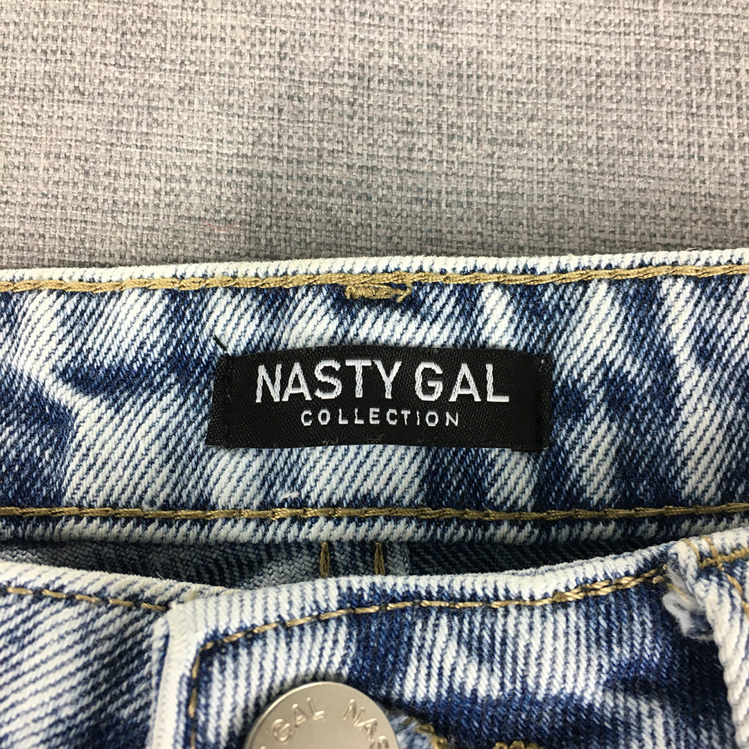 Nasty Gal Womens Jeans Size 10 Blue Light Wash Straight Leg Denim